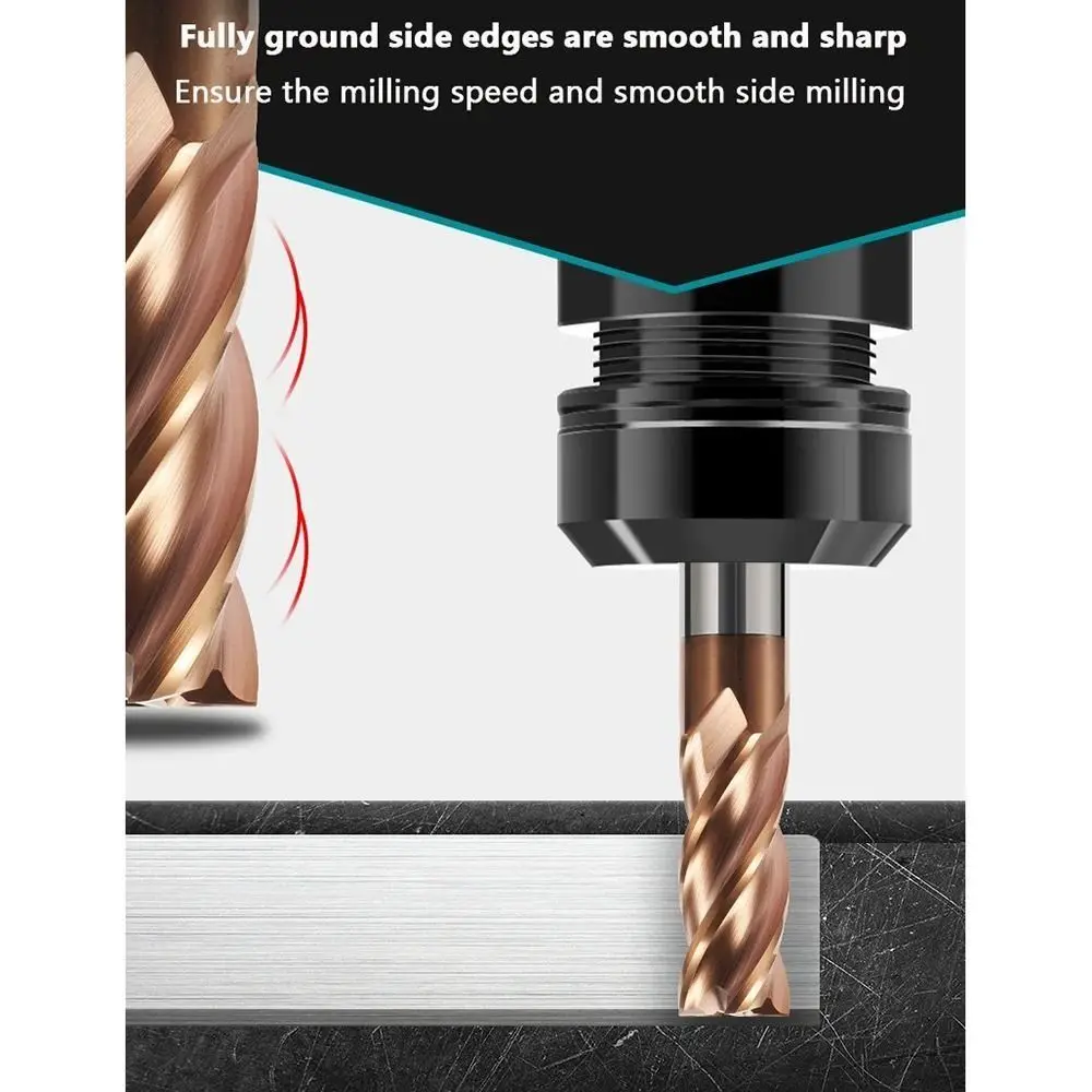 New HRC55 End Mill Carbide 4Flutes EndMills Router Bit