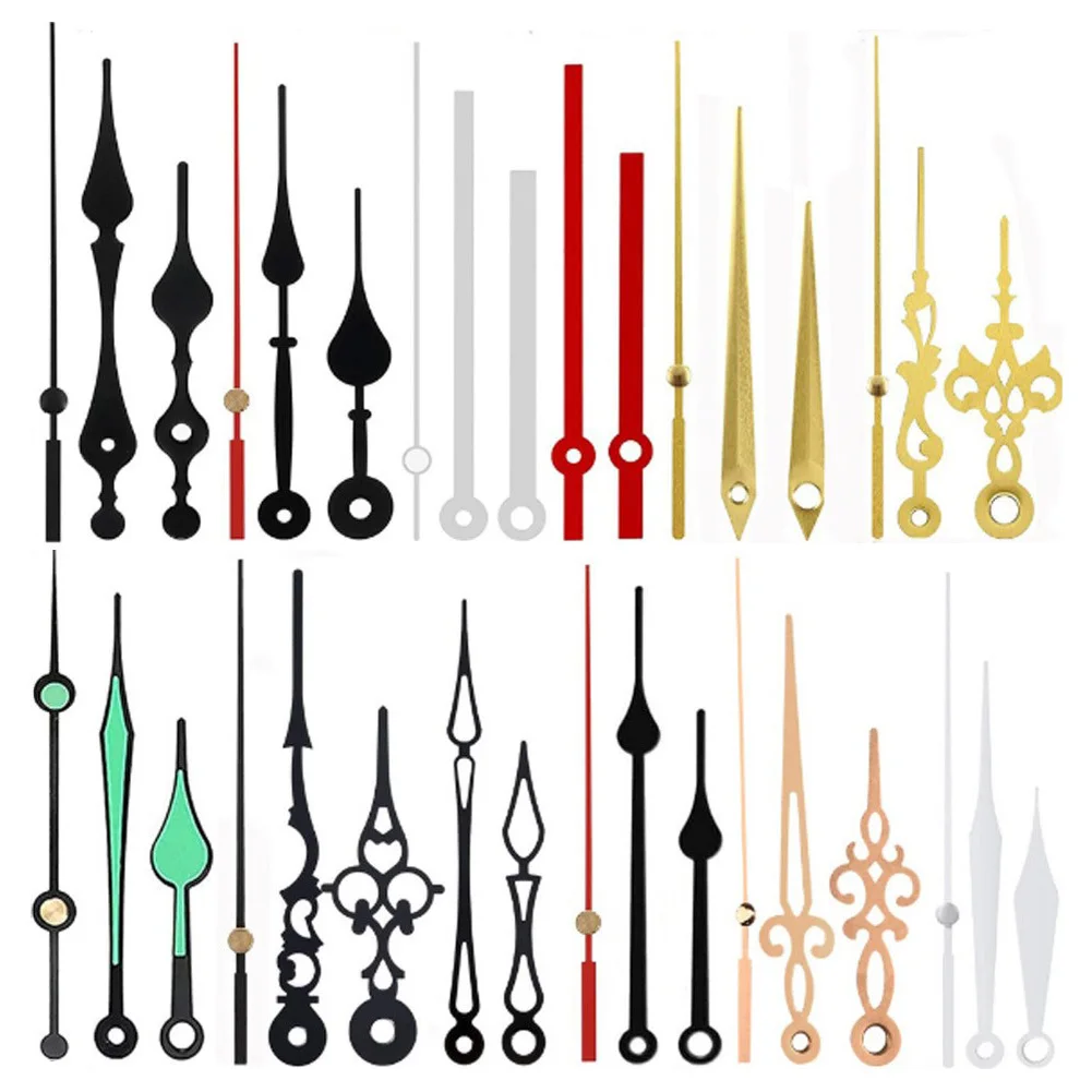 Metal Clock Hand Kit 12 Pairs for DIY Clock Assembly and Movement Repair Parts Suitable for Various Clock Applications