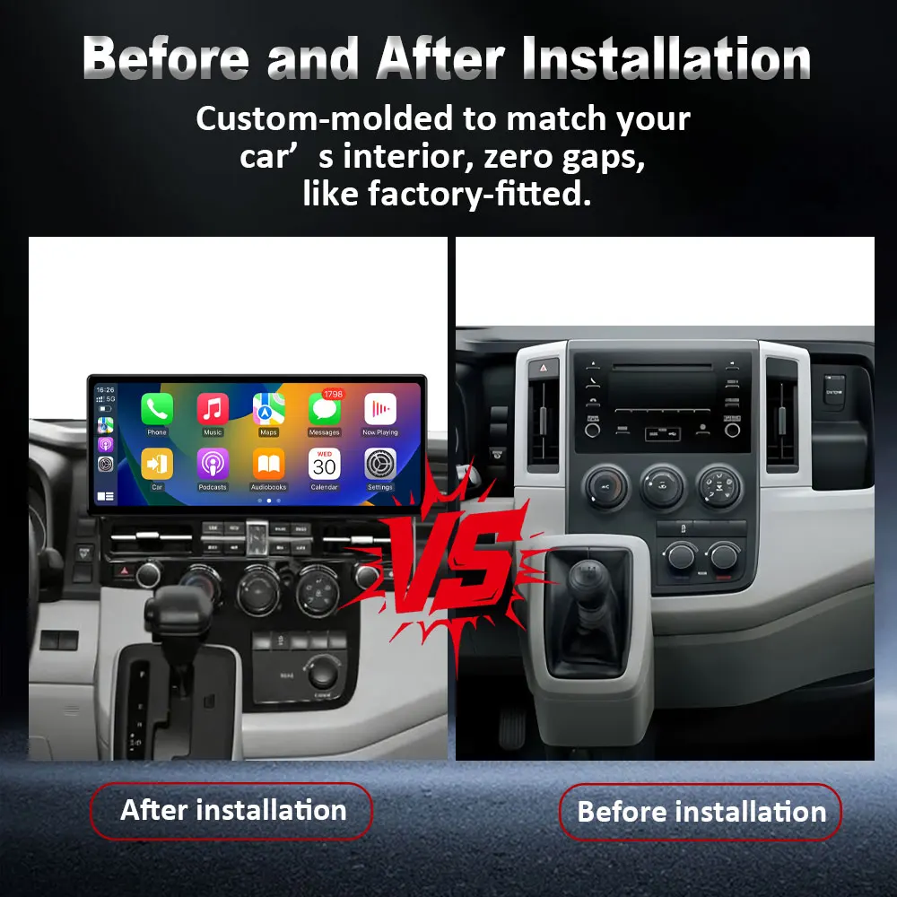 Wireless CarPlay Navi GPS Stereo for Toyota Hiace 2019 Car Radio Audio Video Multimedia WiFi 4G BT Player Split Screen Head Unit