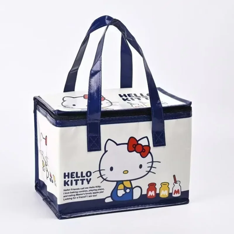 

Hello Kitty складная изоляционная большая вместительная коробка для обеда, офисная сумка-тоут для девочек, студентов, портативная сумка для пикника, путешествий, бенто