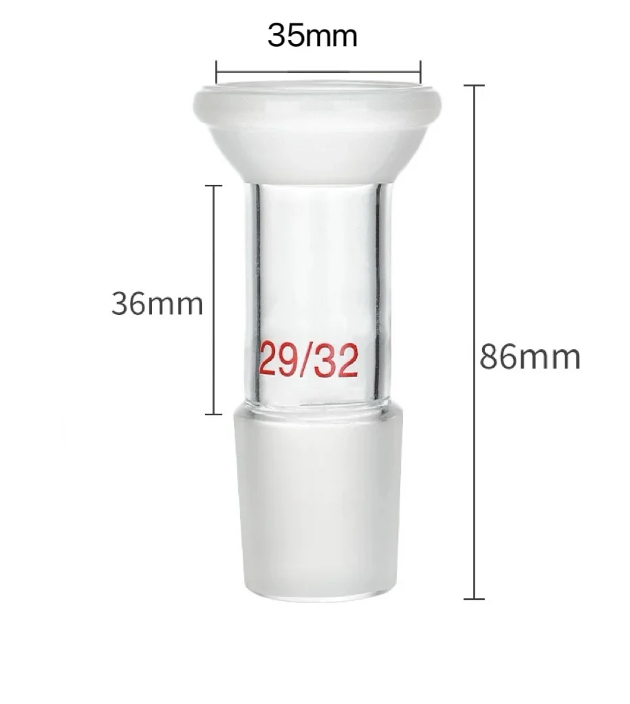 Spherical Joint Spherical Mouth,Standard Plug Interchangeable Connector Laboratory Glass Adapter ,Plug Diam.14 19 24 29#