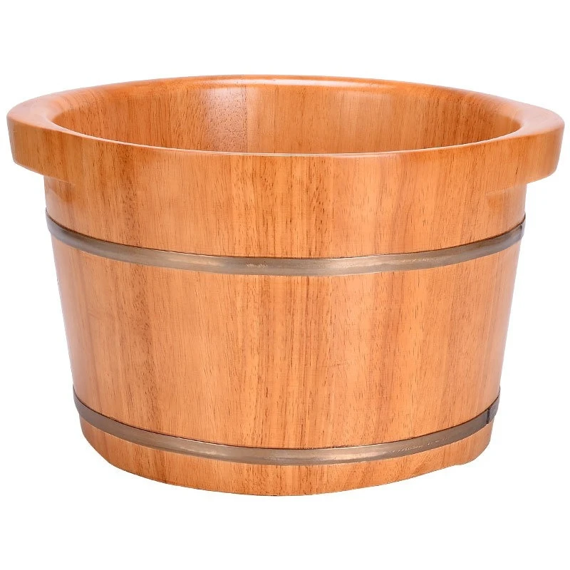 

Foot soaking bucket oak foot washing household with foot massage