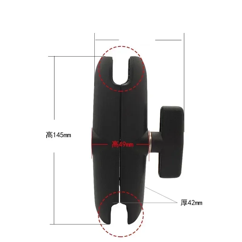 고프로 카메라 핸드폰용 고무 볼 마운트, 알루미늄 오토바이 라운드 스퀘어 마운팅 베이스, 1 인치 또는 1.5 인치