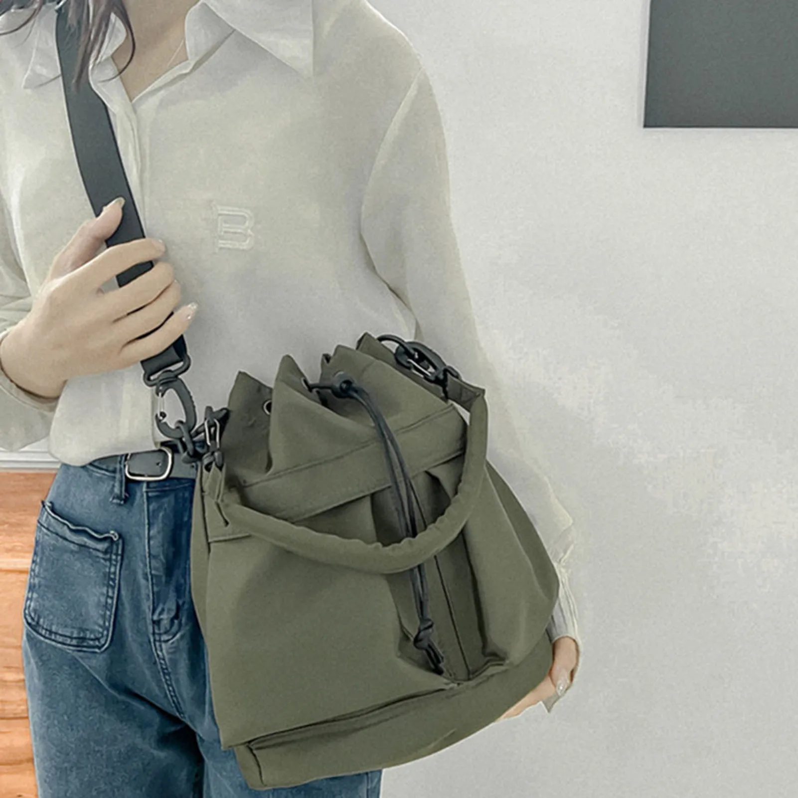 여성용 크로스바디 숄더백, 대용량 드로스트링 주름 핸드백, 생일 발렌타인 데이 선물 