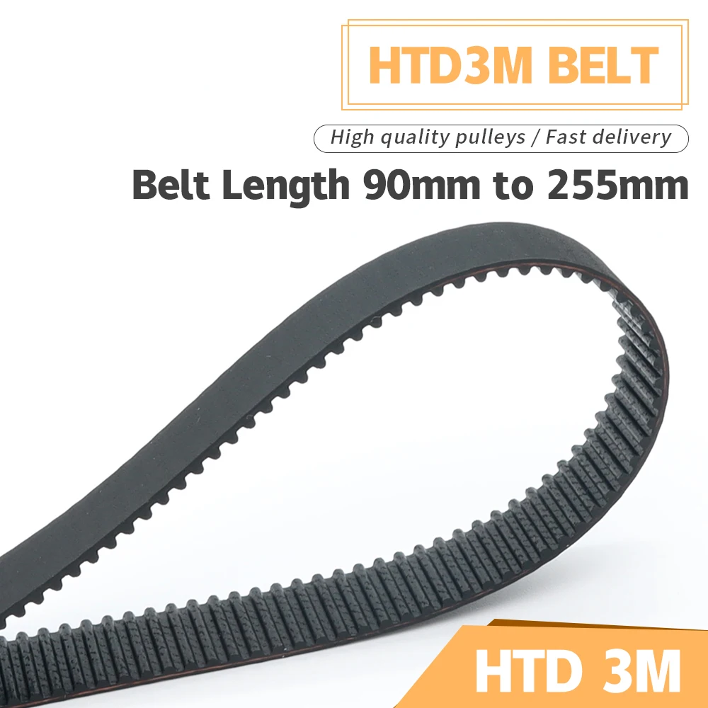 HTD 3M Szerokość paska 6 10 15 20mm Pasek rozrządu 3M Pasek gumowy z zamkniętą pętlą Długość 90mm~255mm Skok 3mm 30~85Zębów Pasek synchroniczny 3M