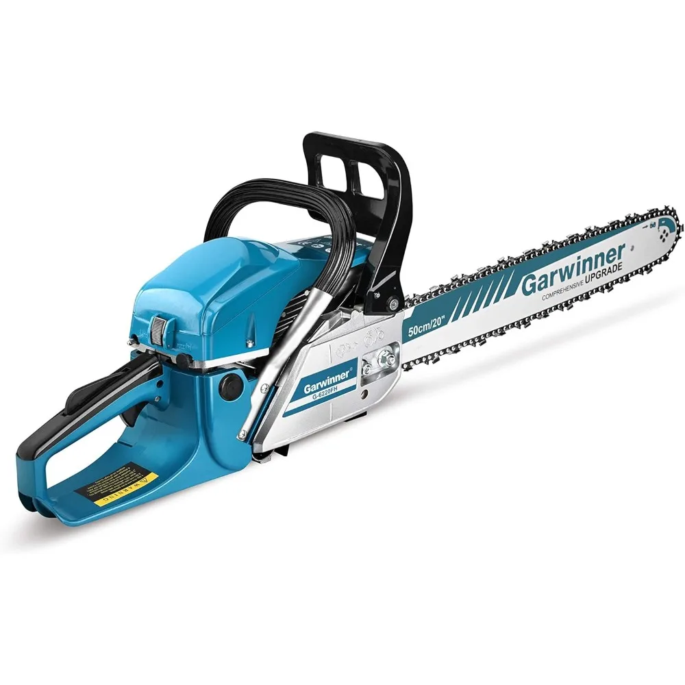 

62cc Gas Chainsaws 20 Inch Bar Power Chain Saws, Gas Powered Chainsaw 2 Stroke Handed Petrol Gasoline Chain Saw for Cutting Wood