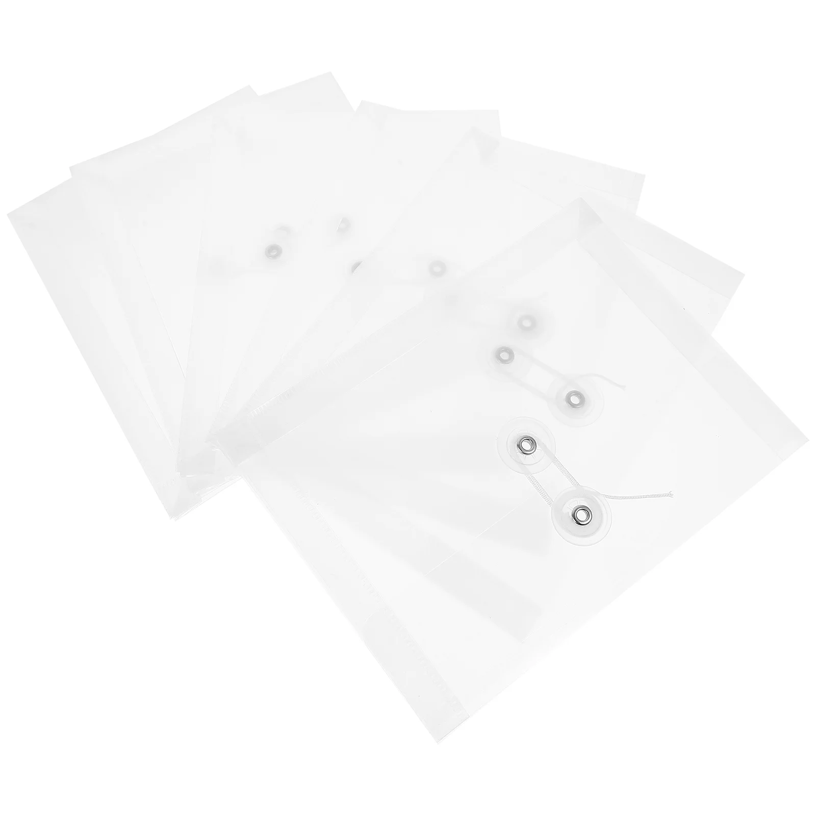 6Pcs Plastic File Envelopes String Button Design File Document Folders Thick File Pockets Office File Folders