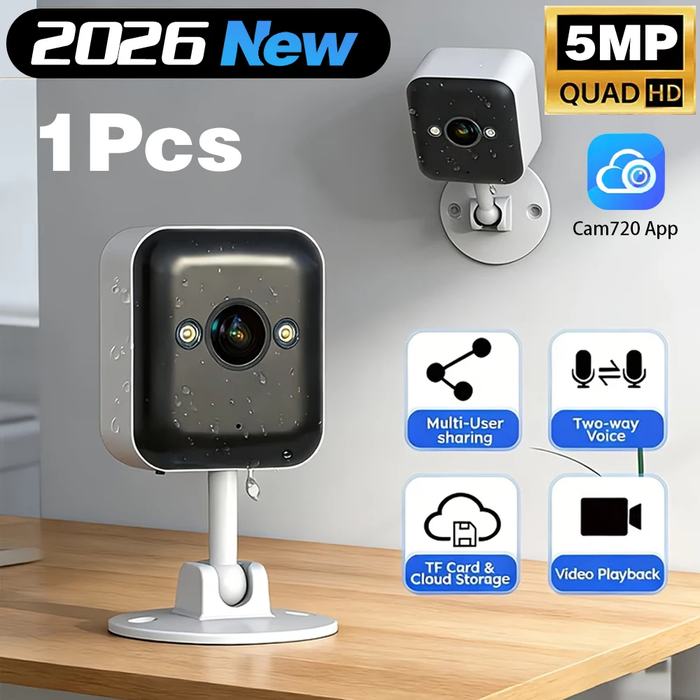 Cam720 APP Home Wireless Camera HD 5MP Mini 2.4G WiFi Indoor Camera With Human Detection Baby Monitor 24/7 Video Record CCTV