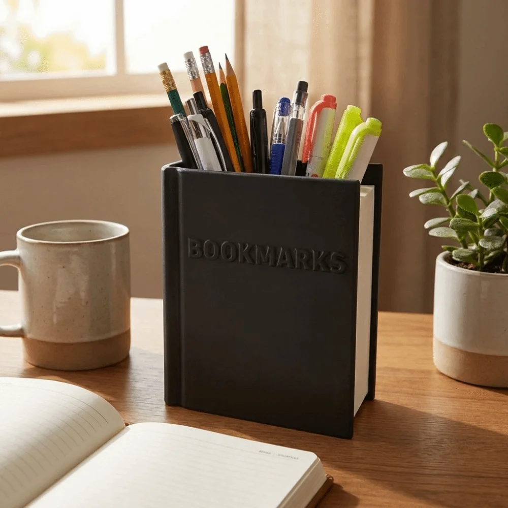 3D Printed Book Shaped Bookmark Holder Novelty Creative Bookmark Storage Holder Plastic Bookmark Organizer Perfect Gift