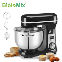 BioloMix Kitchen Food Stand Mixer, Blender, Quiet Motor, Cream Egg Whisk, Whip Dough Kneader, 6-Speed, 1200 W, 6 L, DC