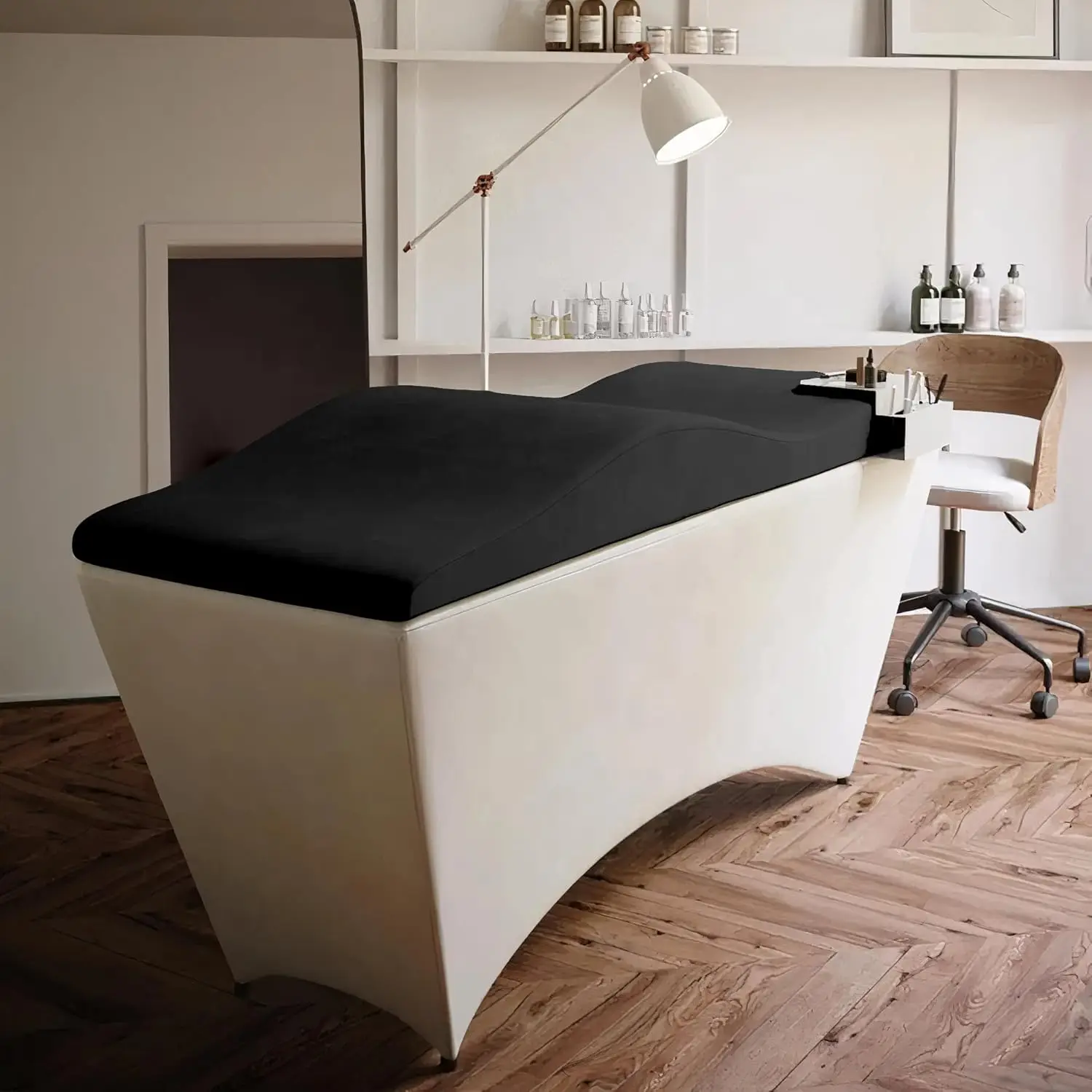 High-Density Foam Massage Table Topper with Soft Plush Cover, Ergonomic Eyelash Bed & Lash Table Bed Design, Me