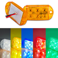 2PCS 6LED12V 24V Car Warning Lights Side Marker LED Lights Oval Front Rear Clearance Indicator Lamp For Trailer BUS Van Caravan