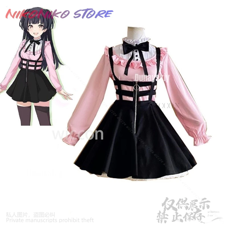 Mayuzumi Fuyuko Cosplay THE IDOLM@STER SHINY COLORS Anime Costume Japanese Sweet Jirai Kei Girls Gothic Lolita JK Shirt Dress