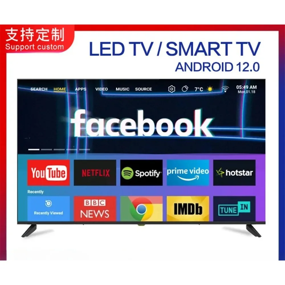 

LED-телевизор 32/43/50/55/65 дюймов, английская версия, смарт-телевизор 4K, интеллектуальный сетевой LCD-телевизор