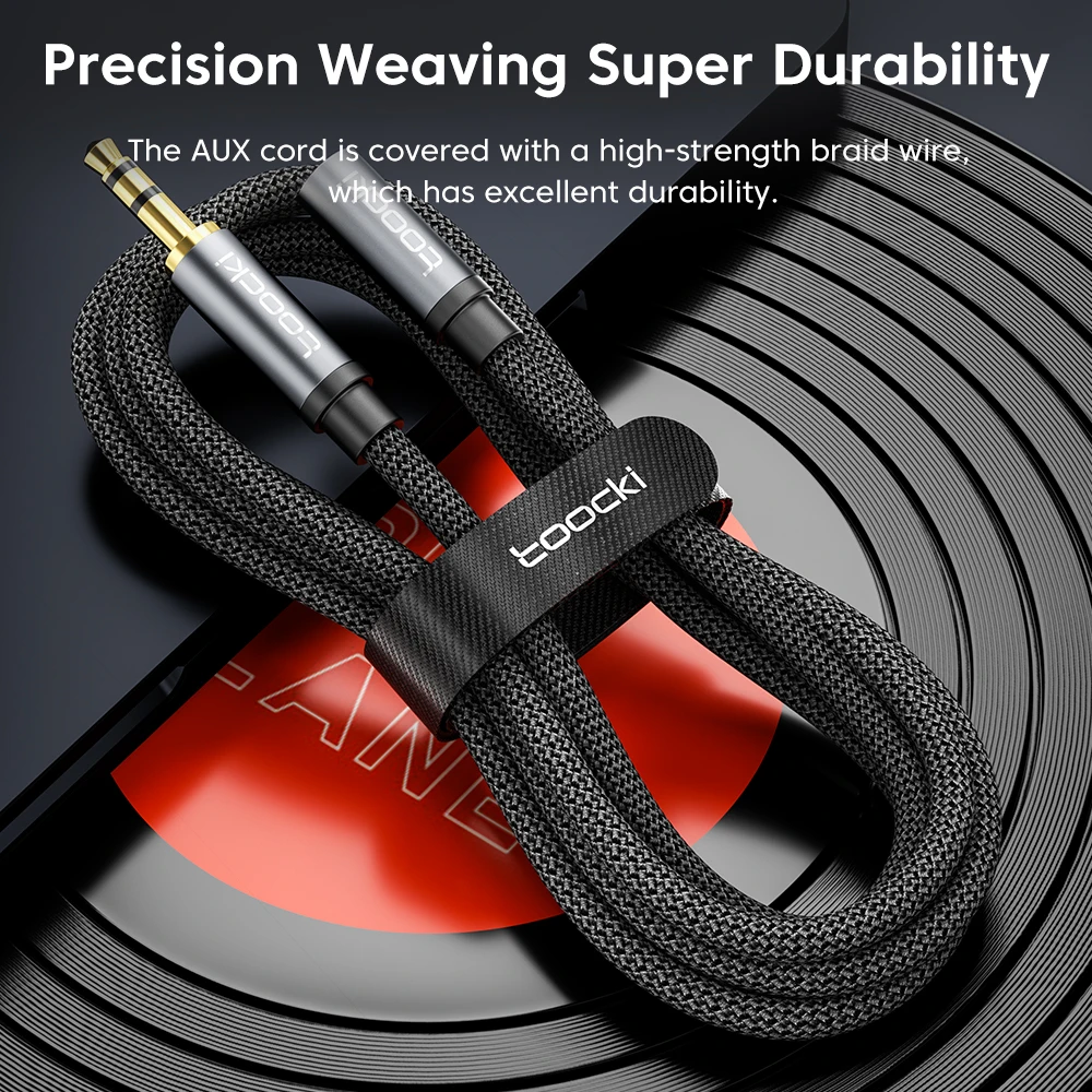 Toocki 3.5mm Jack Aux Cable Support Mic For Headphones Speaker Extender Cord For Mobile Phone Car MP3/MP4 Audio Extension Cable view 4