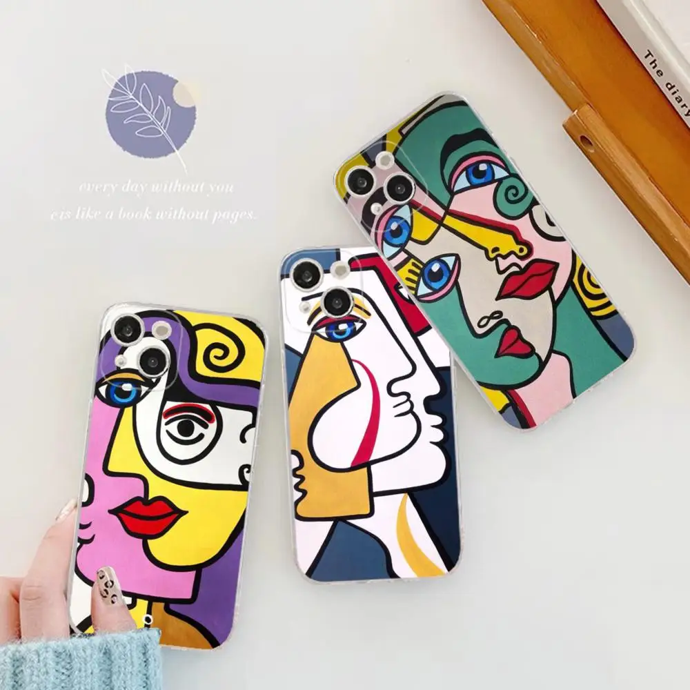 Picasso Abstract Art Painting Phone Case for iPhone 15 8 7 6 6S Plus X SE 2020 XR XS 14 11 12 13 Mini Pro Max Mobile Case