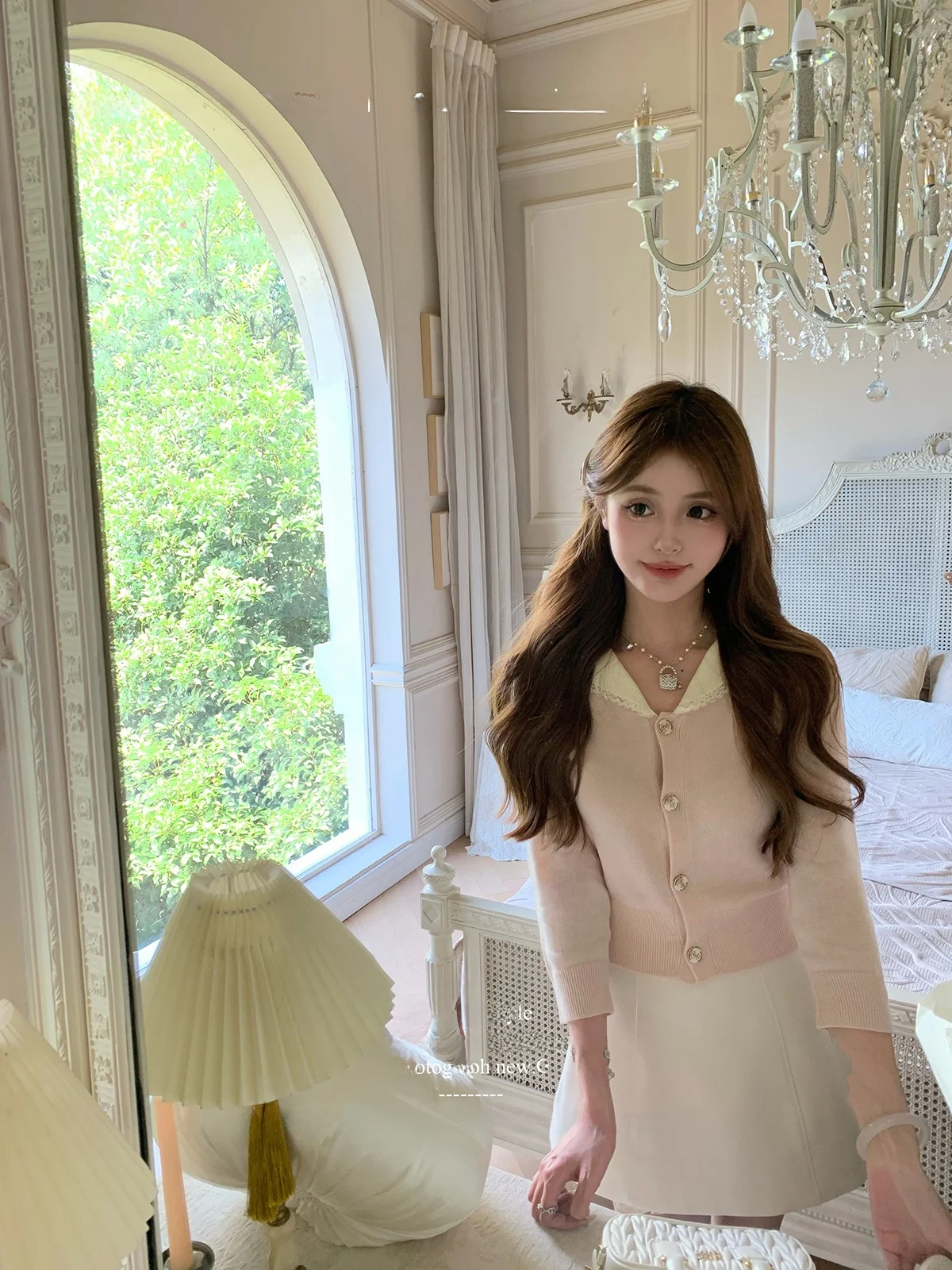 

ChuChu High Score Girl Wool Blend Knitted Cardigan ort Sle Doll Collar Women's Design Slimming Top Korean Commute Sle