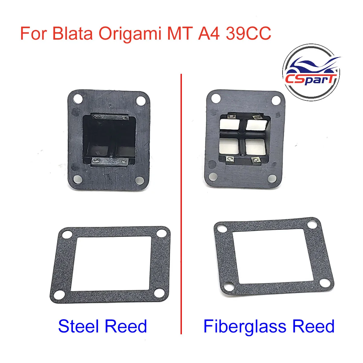 Steel and Fiberglass Reed valve For 2 Stroke 39CC Blata Origami B1 MT A4 C1 Pocket bike Parts