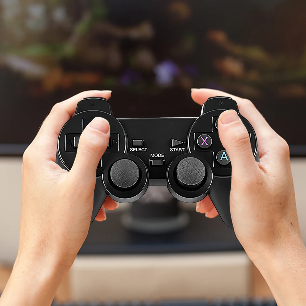 64GB 2.4G Game Controller with Receiver Wireless Gamepad 3D Rocker Home TV Mini Game Console Controller Battery Operated for PS1