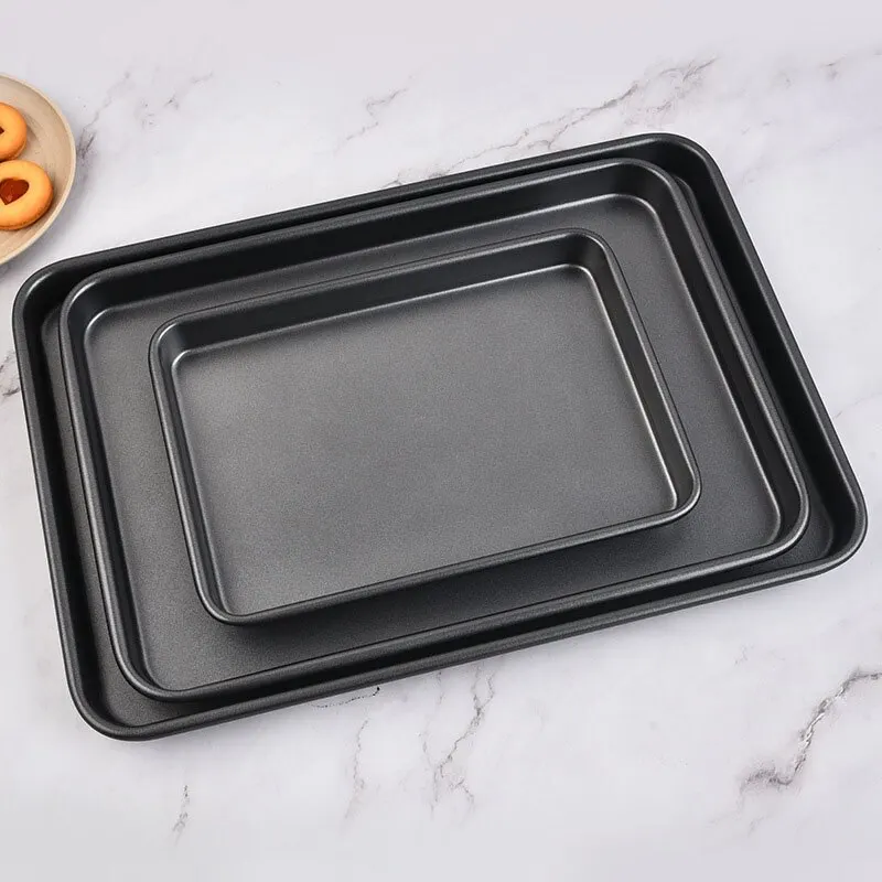 Bread Cake Baking Tray Pans Dishes Carbon Steel Baking Sheet Non-Stick Cookie Pan Pizza Mold Kitchen Baking Tools