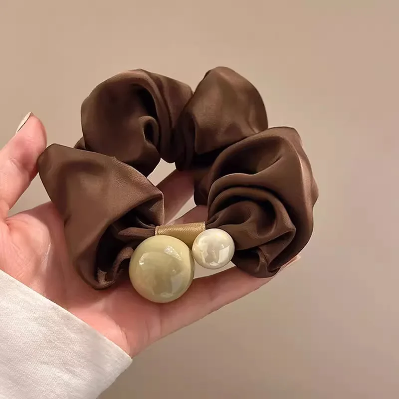 الحد الأدنى لؤلؤة Scrunchie الشعر Tie2025New العصابات الشعر المرنة النساء العلاقات الشعر الأنيقة عالية الجودة العصابات الشعر