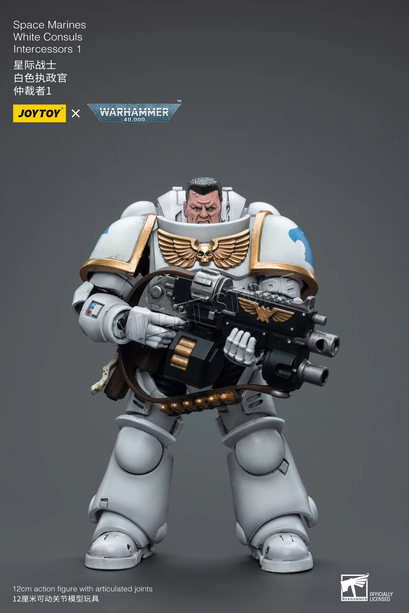 

Original Genuine JOYTOY 1/18 Action Figure 40K Space Marine White Consul Intercessor 1 Anime Military Model
