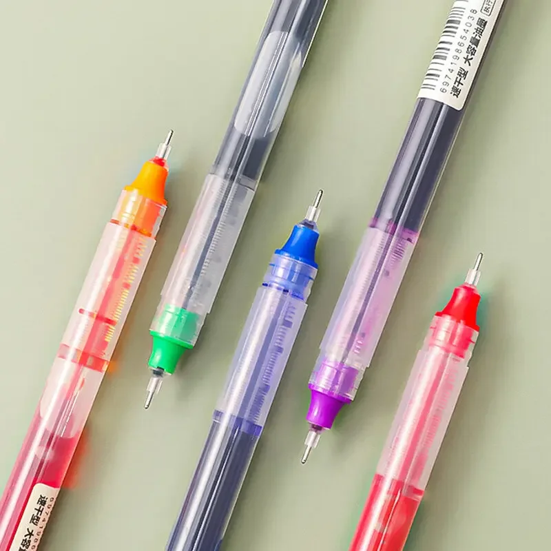 Large Capacity Liquid Ink Rollerball Pens 0.5mm Black Red Blue Green Purple Student Writing Quick-drying Learning Office Gel Pen image 5