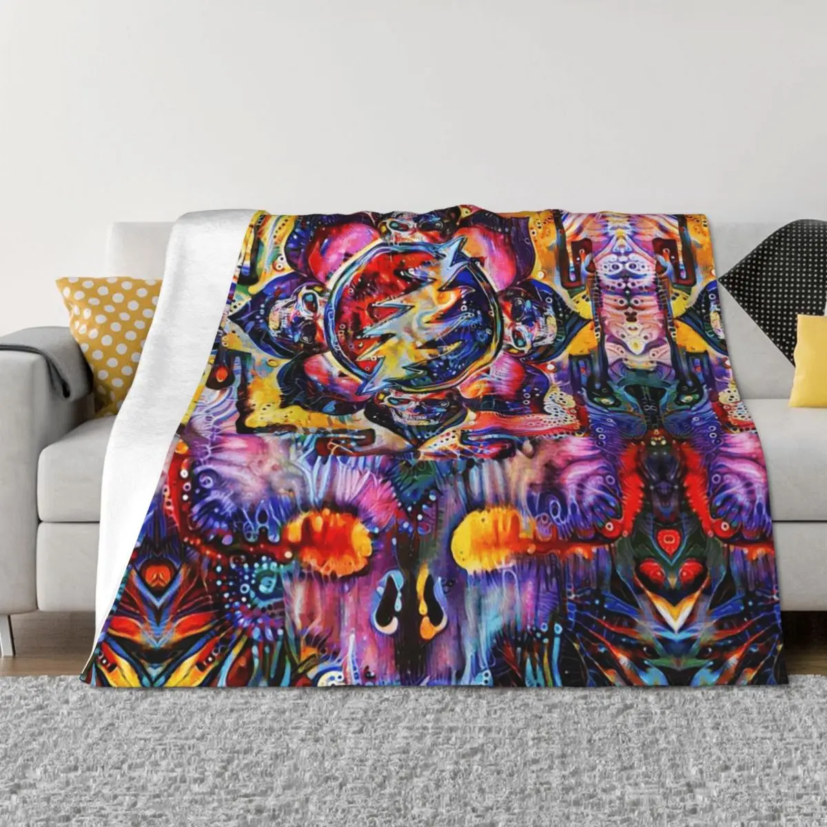 Декоративное одеяло Sahasrara Yantra Bolt, роскошное одеяло для дивана Декоративное одеяло Sahasrara Yantra Bolt, роскошное одеяло для дивана