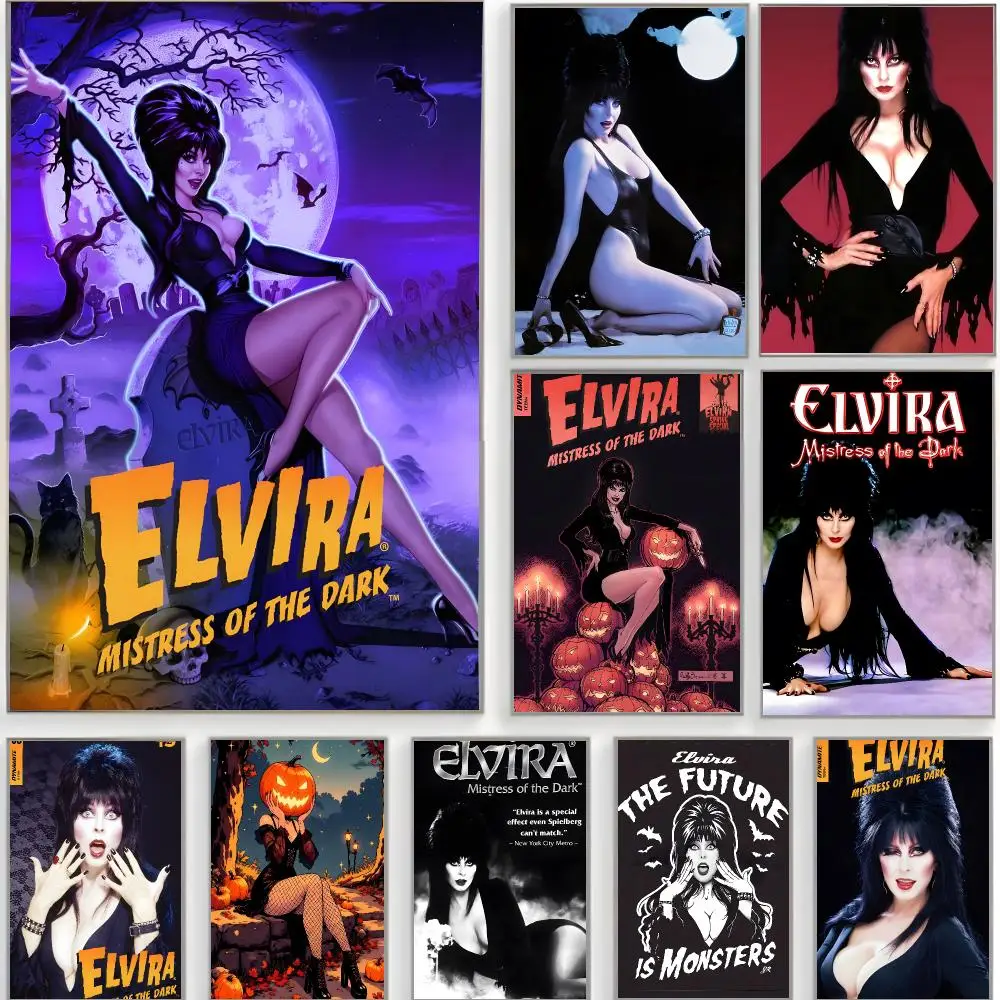 goth horror E-Elvira Mistress of the Dark Poster Classic Wall Art  Home Decor  Peel and Stick Unframed