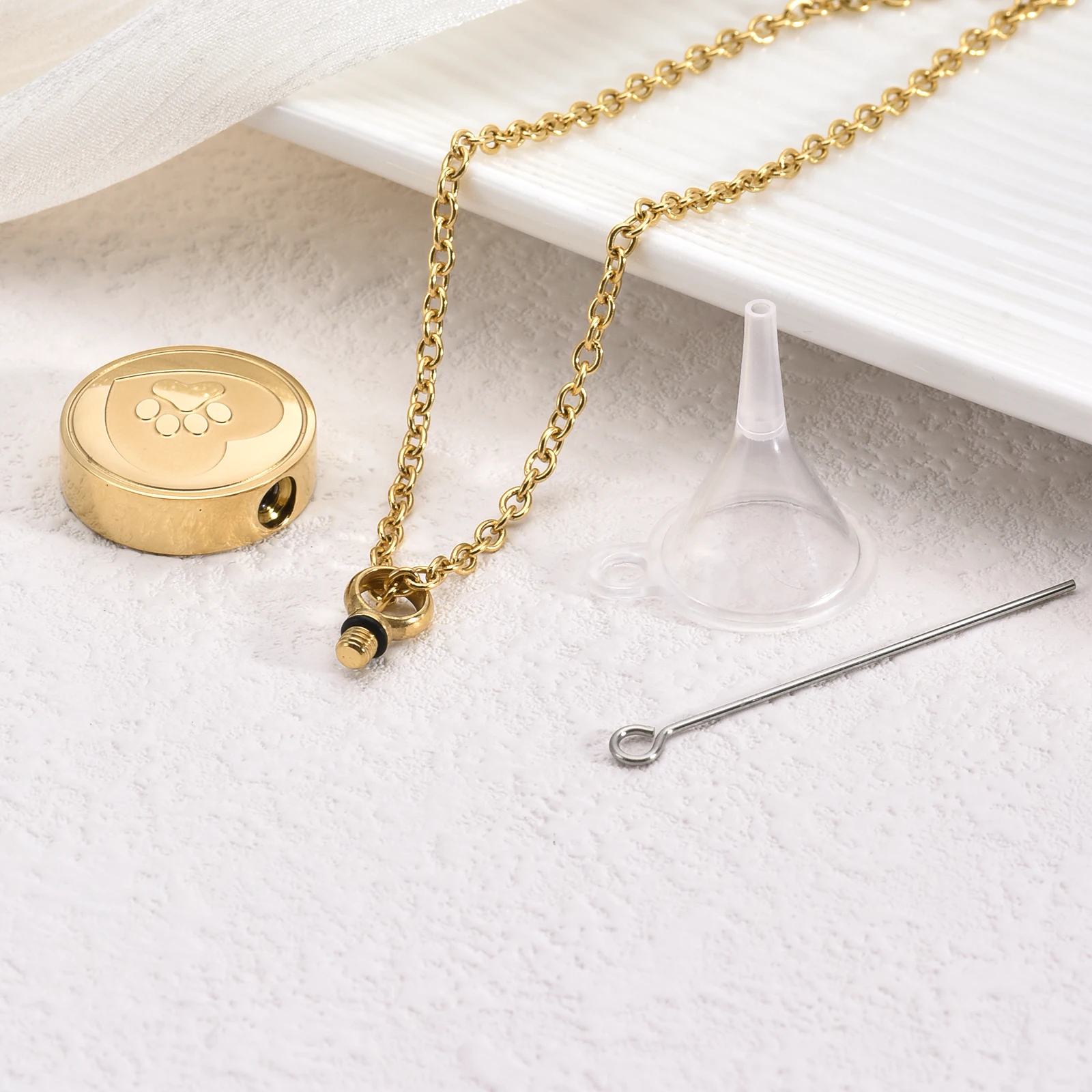 Collier de crémation - Pendentif en acier inoxydable pour cendres humaines, bijou urne commémorative, souvenir