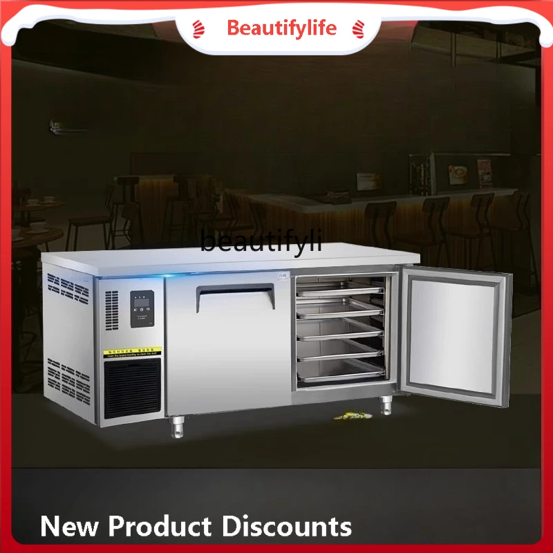

A61 Commercial Refrigerated Baking Tray Cabinet Workbench Baking Refrigerator Air-Cooled Horizontal Freezer Tray Cabinet
