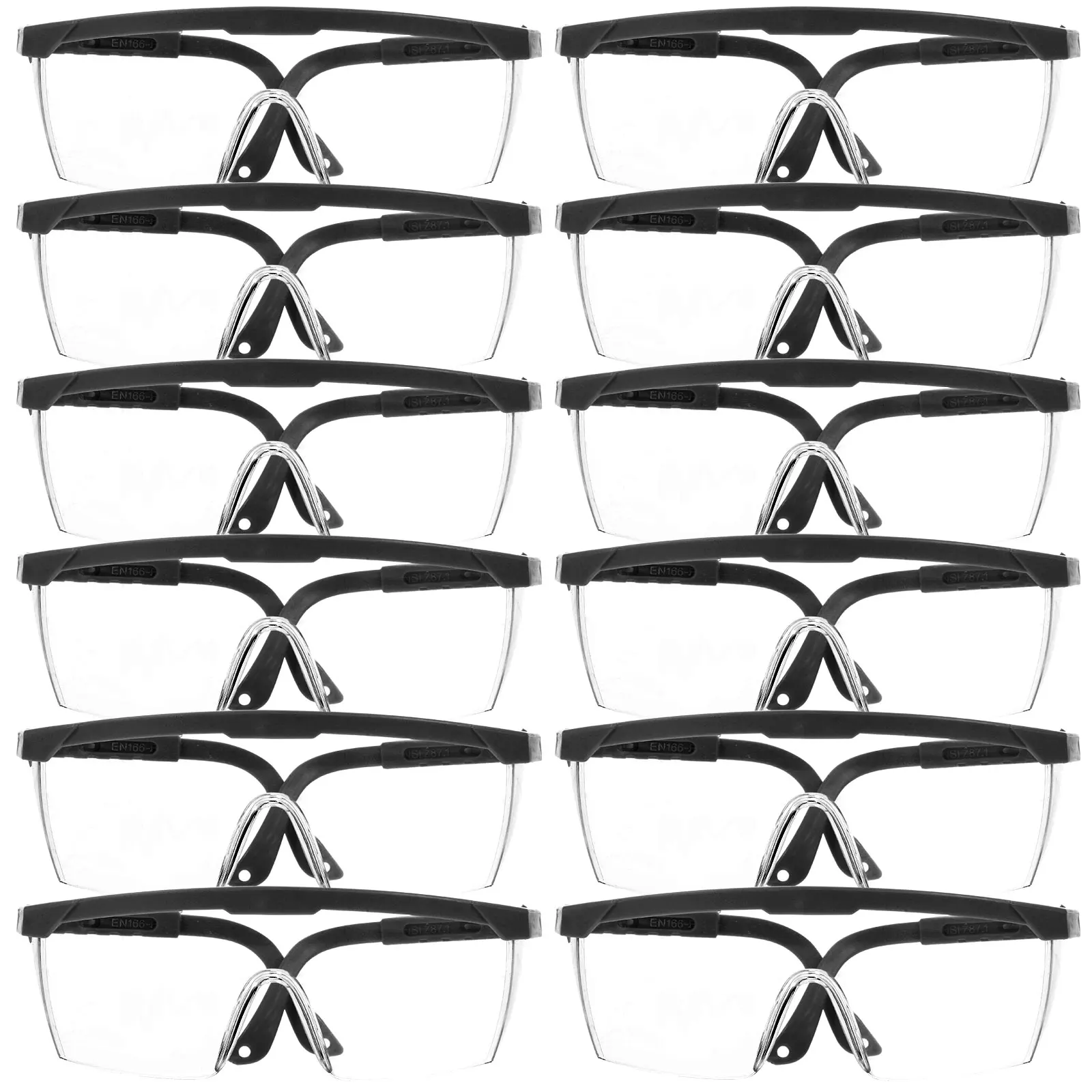 

12pcs Clear Glasses Protective Eyewear Adjustable Telescopic Black Men Lightweight Impact Resistance Eye Protection S Wind Sun