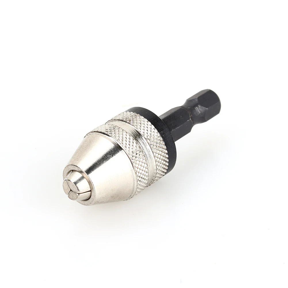 1/4" 0.3~3.6mm Quick Change Keyless Drill Bit Chuck Hex Shank Adapter Converter