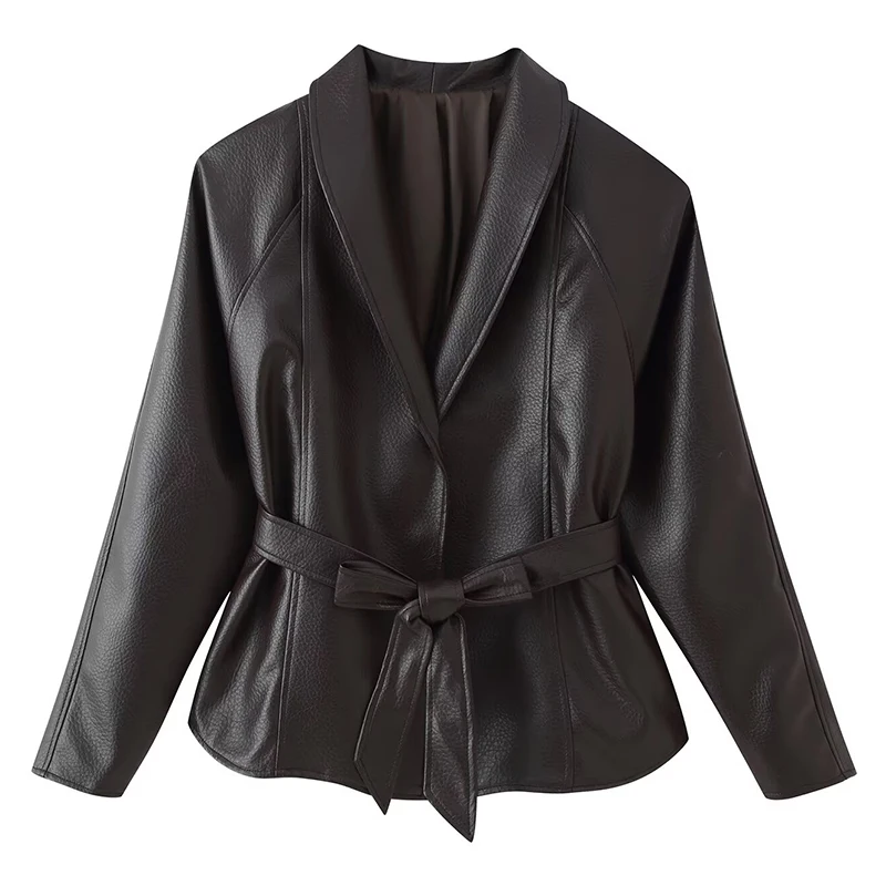 Women's Autumn Jackets 2026 New Fashion Loose V-neck PU leather Warm Women's Jackets Fall Chic Travel Youth Casual Coats Jackets