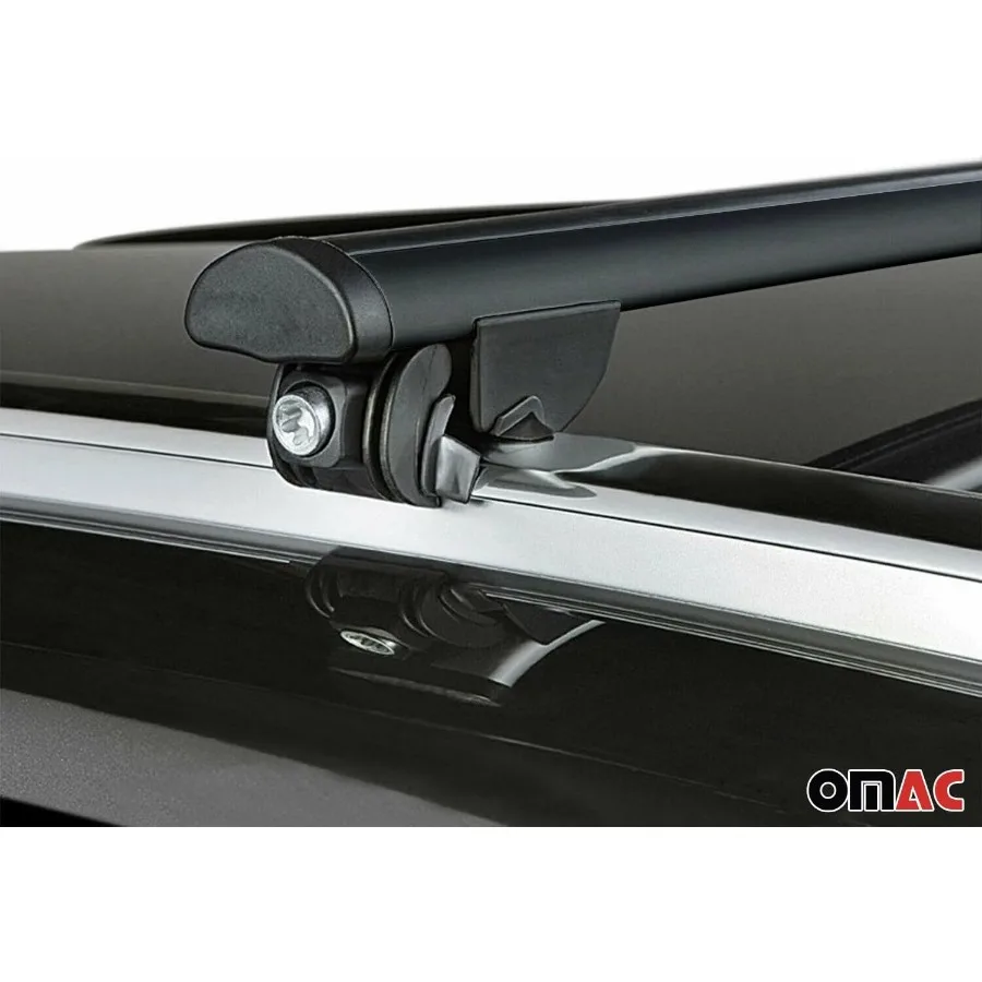 Robuste Dachträger-Kreuzstangen für Auto, SUV, LKW, mit 220 Pfund Tragfähigkeit, schwarz, 2 Stück, abschließbares Design, passend für bündig montierte Dachr