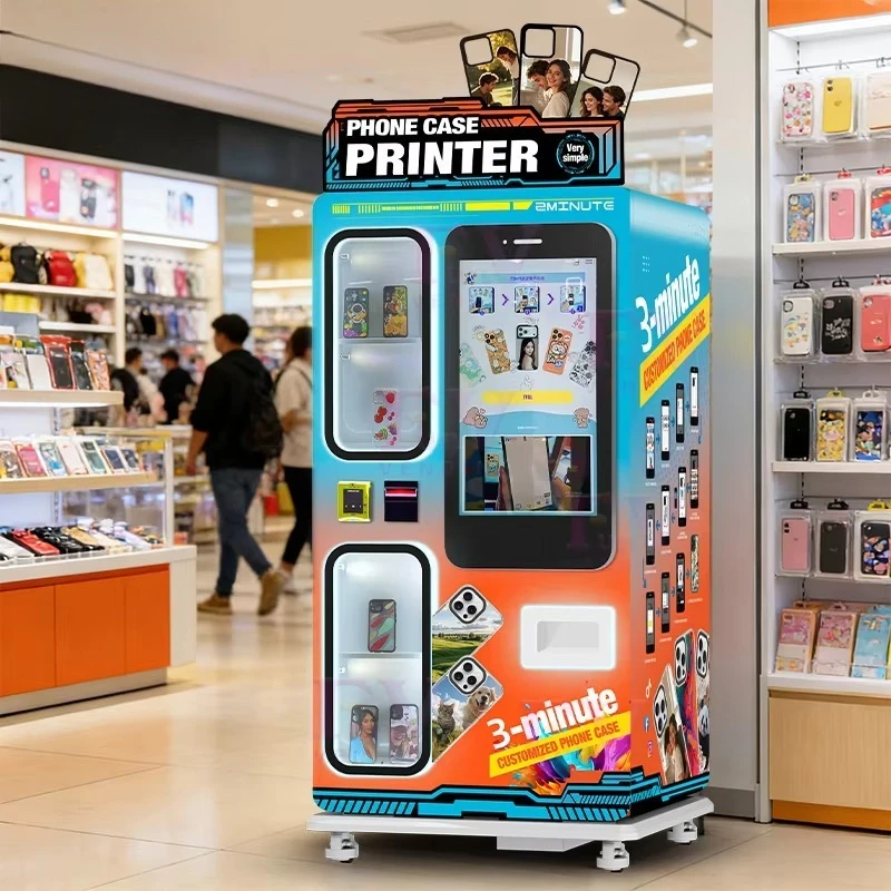 Automatic UV Printing Phone Case Printer Vending Machine Fast Replenishment High Profit For Mall & Airport