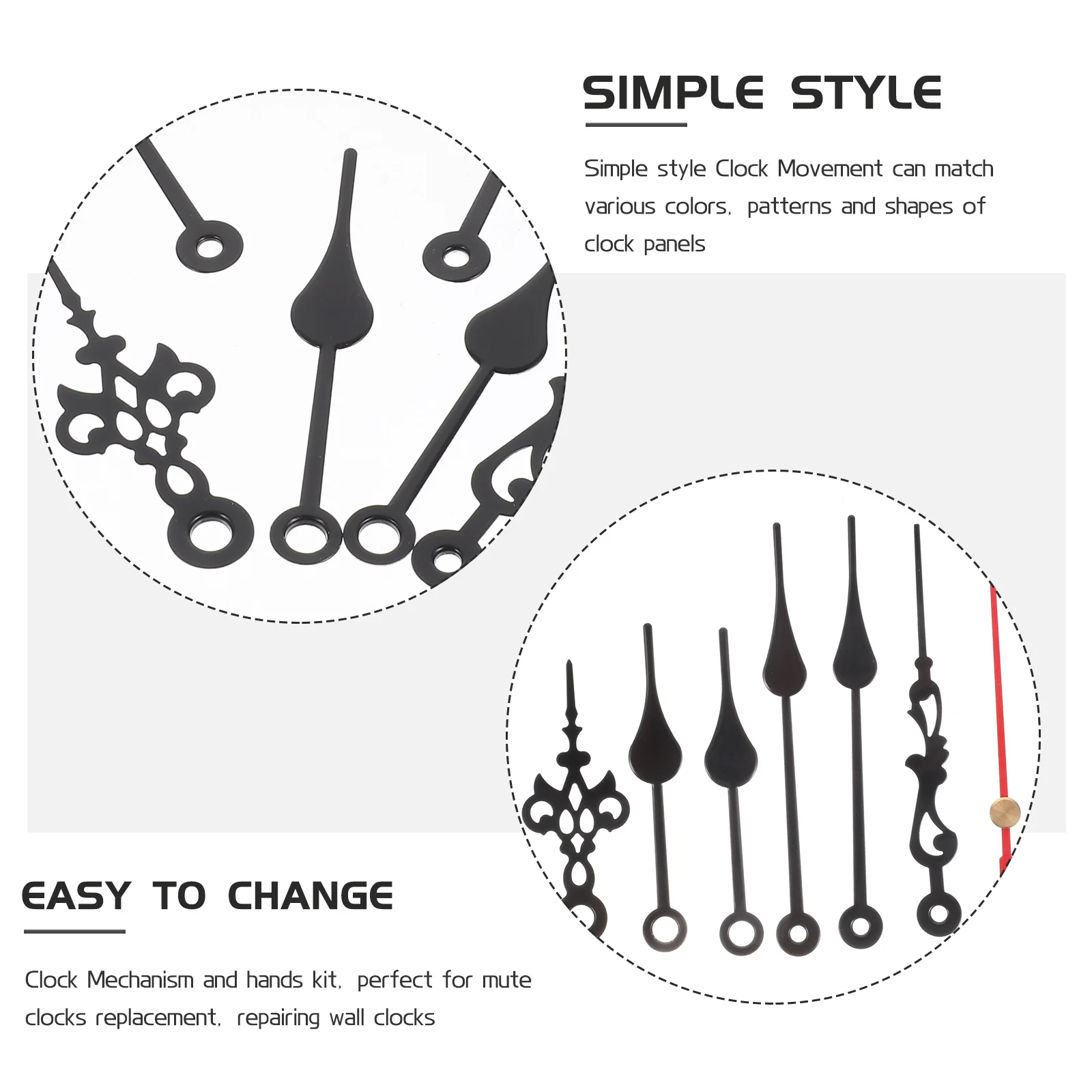 

2Sets Clock Movement Mechanism Repair Kit for DIY Projects Cross Stitch Embroidery Silent Hands Clock Mechanism