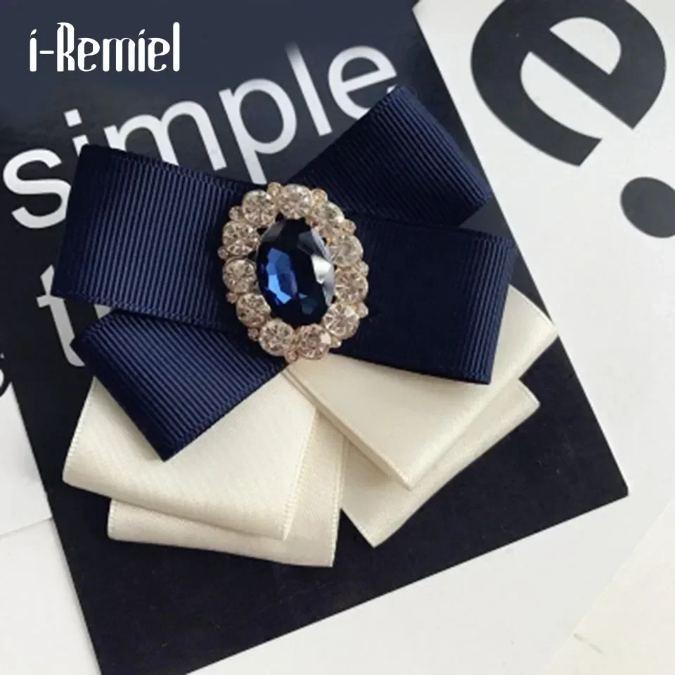 I-Remiel Bowties Bowtie เข็มกลัดดอกไม้ผ้าโลหะ Glod Pearl Pins และเข็มกลัด Corsage สุภาพสตรี Broaches Broches สําหรับผู้หญิง