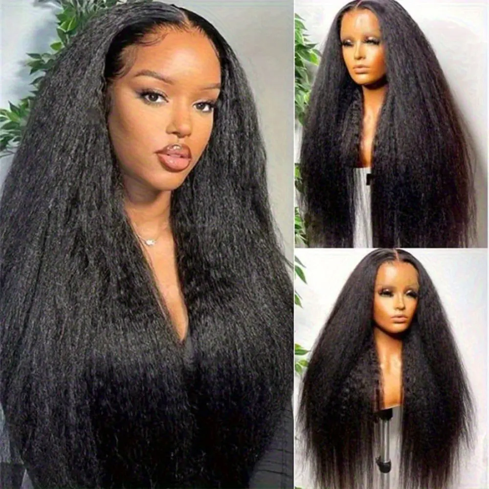 Yaki Straight 5x5 Guless Wig 13x4 HD Парики из натуральных волос на кружеве спереди Kinky Straight Human Hair Nature Edges Curly Human Hair Wigs