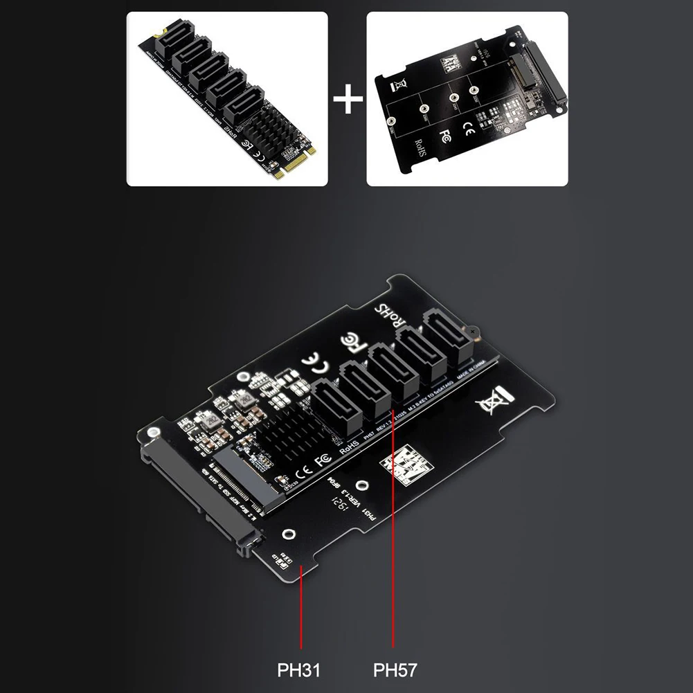 

Карта расширения M.2 NGFF B-Key SATA в SATA3, конвертер Plug and Play, компьютерные аксессуары, поддержка SSD и HDD для настольных ПК