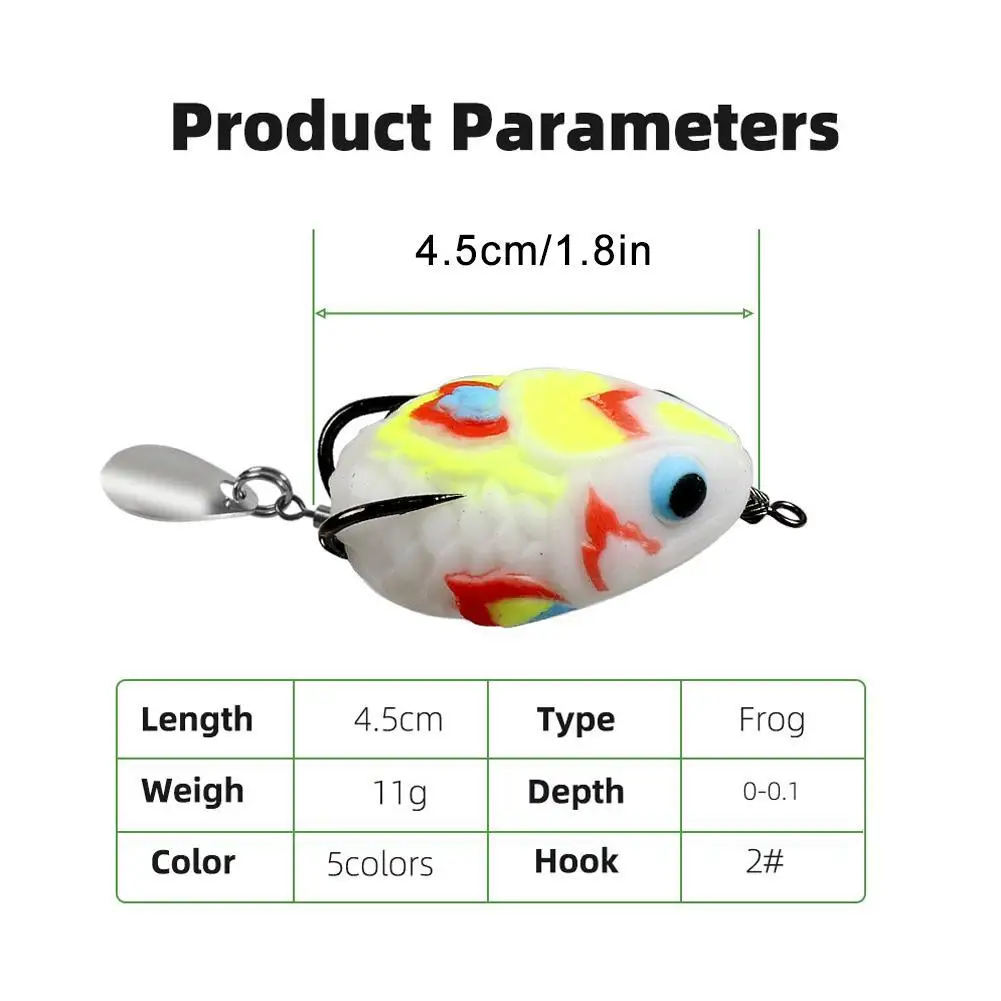 Thailand Wind Thunder Frog Lures 2.5CM Silicone Bait With Spoon Double Hooks Top Water Soft Plastic Frog Long Range Bait