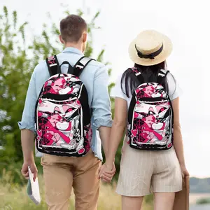 Pó de anjo e pepita gorda Selfie Hazbin Hotel mochila para homens e mulheres, mochila estudantil, bolsa de ombro da faculdade, moda 10 principais vendas mochila angela - №9