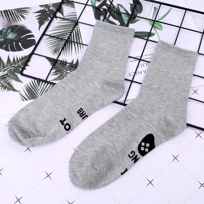 Women Men Unisex Winter Cotton Long Ankle Socks Funny Words Bottom Gamer Lover G