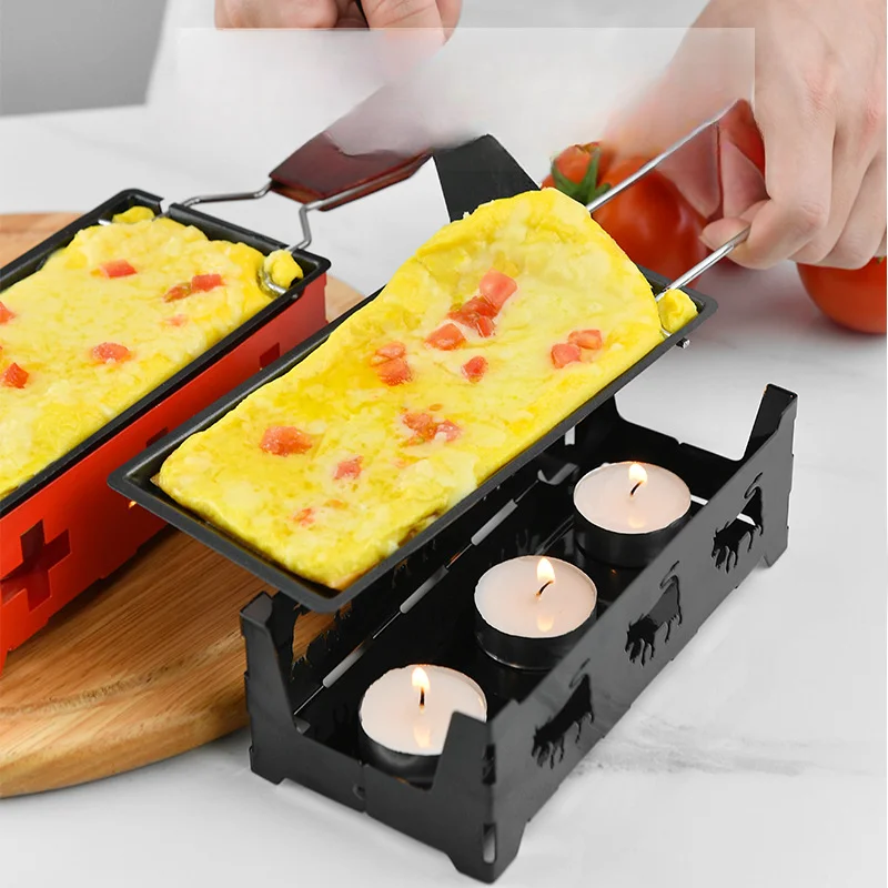 Cheese Oven Mini Non Stick Baking Plate with Wax Candlestick Set Butter Cheese Barbecue Plate