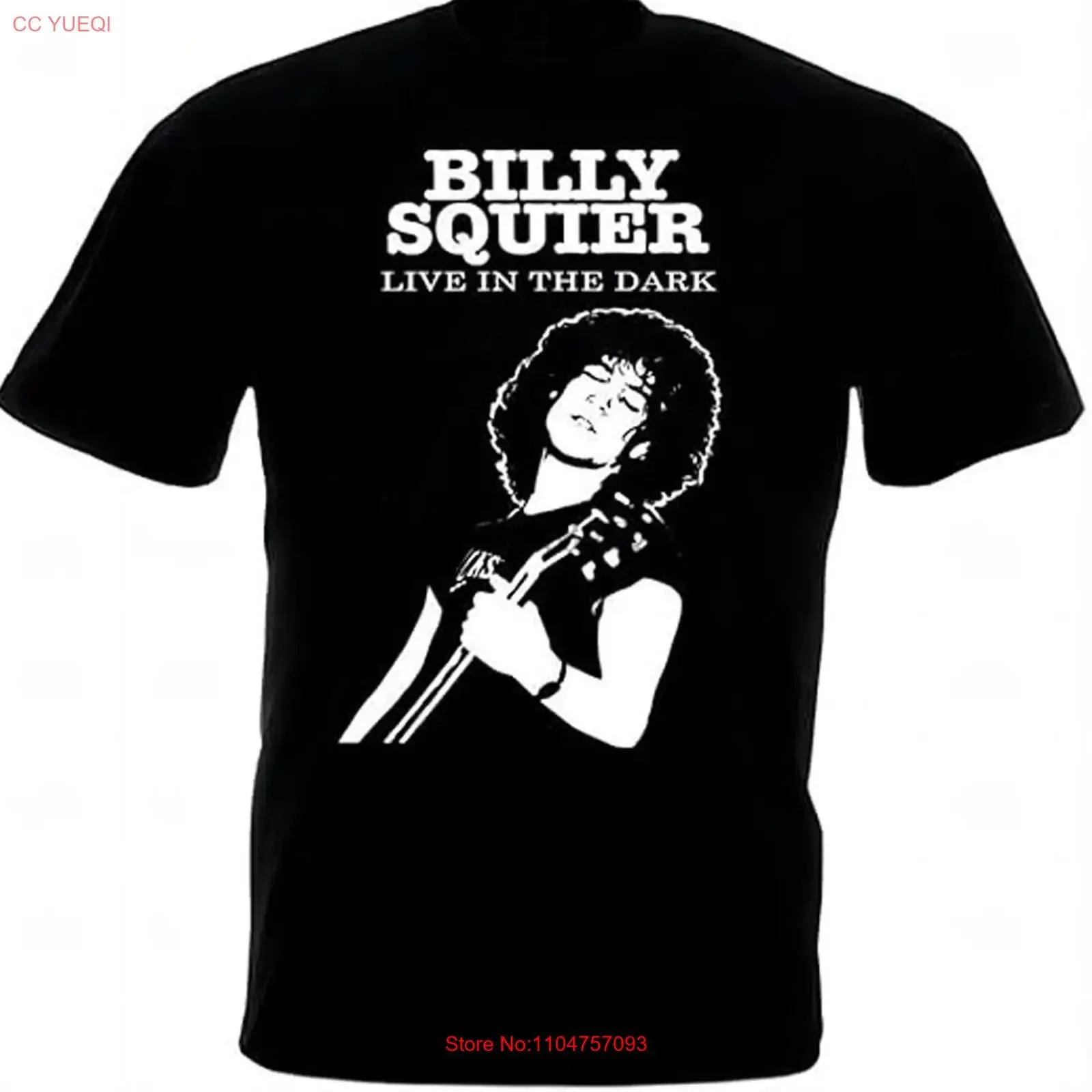 Camiseta negra de Billy Squier con estampado 'Live in the Dark', todas las tallas S a 5XL, estilo vintage, lavada, unisex, ligeramente elástica, a la moda y con estilo.