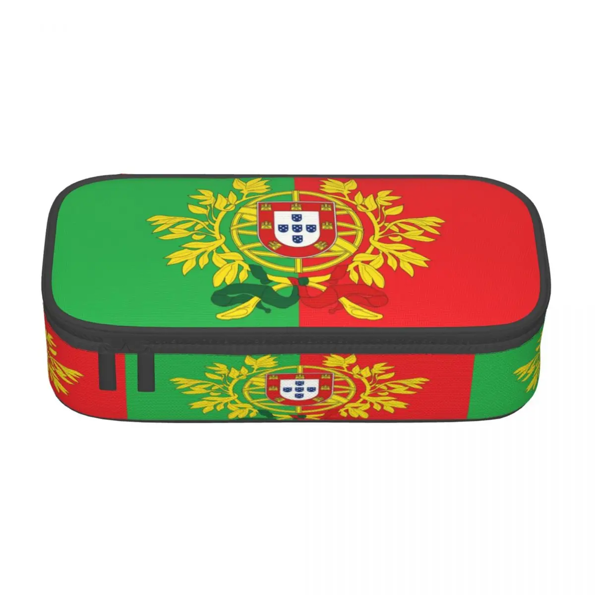 Custom Coat Of Arms Of Portugal Art Kawaii Pencil Cases Girls Boys Large Capacity Portuguese Flag Pencil Bag School Accessories