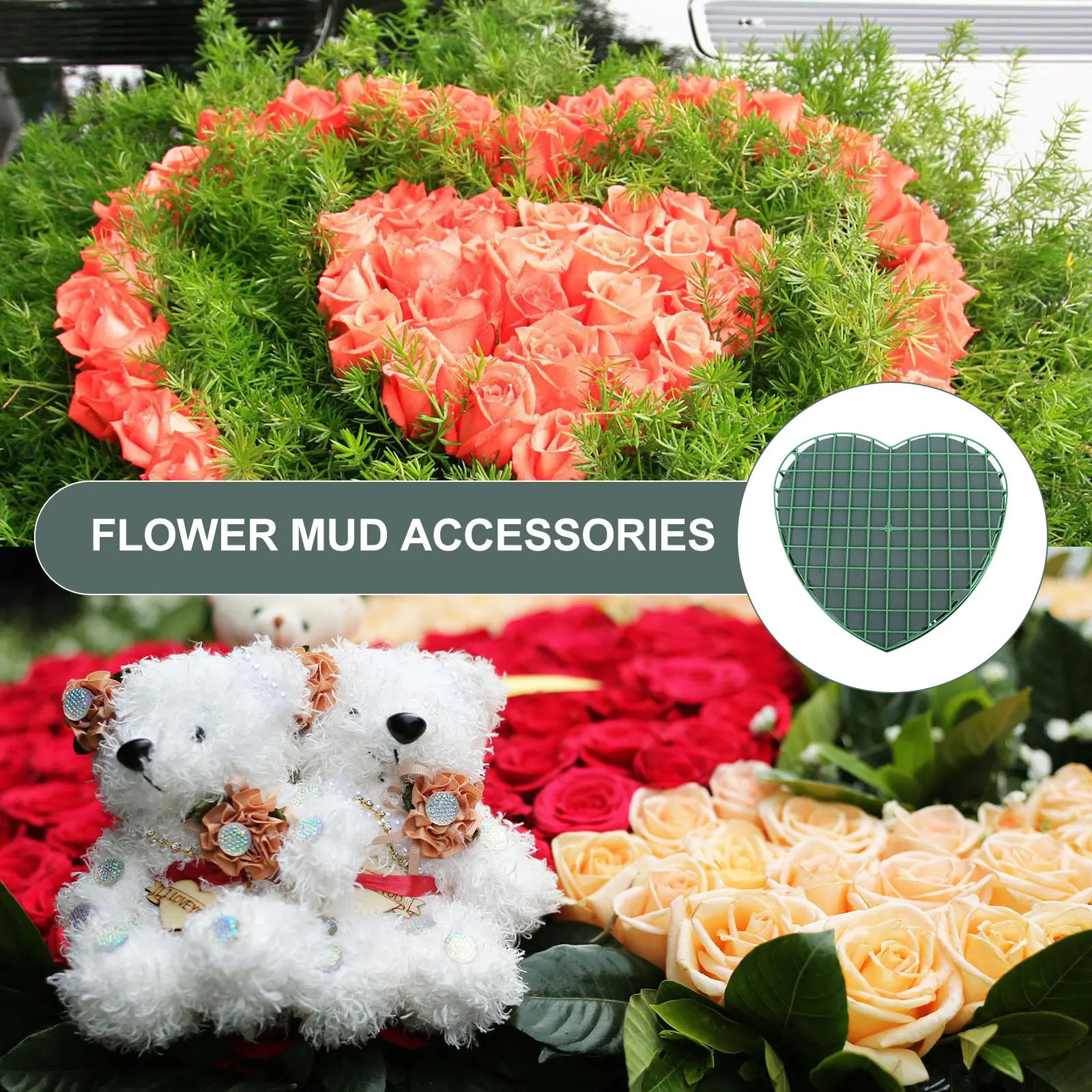 

1pc Floral Foam Car Front Wedding Decorations Flower Mud Accessories DIY Water Absorbent Blocks Leakproof for Bridal