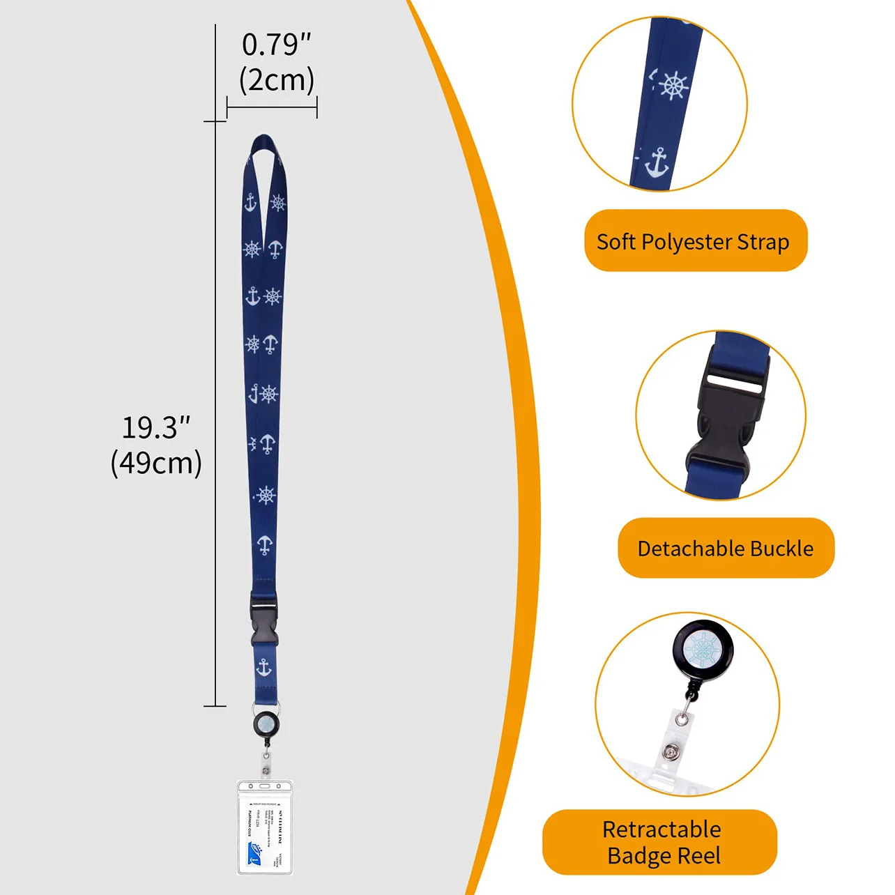 3pcs Breakaway Cruise Lanyard for Ship Cards with Retractable ID Badge Reel Waterproof ID Card Holder Cruise Essentials Accessor