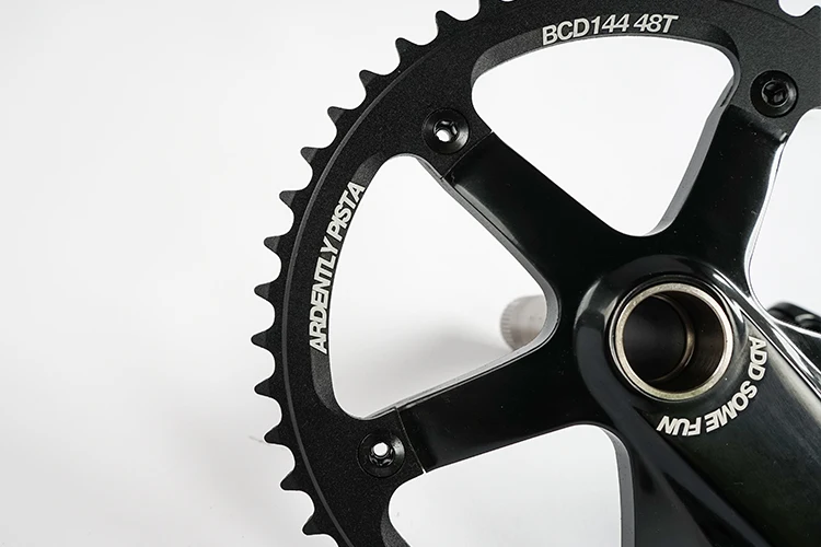 Ardently Fahrrad Hohl Integrierte Kurbelgarnitur FixeGear Kurbel 48T 165mm Spur Single Speed Fahrrad Kurbel Set BCD144mm Alumniun mit BB – Detail 6