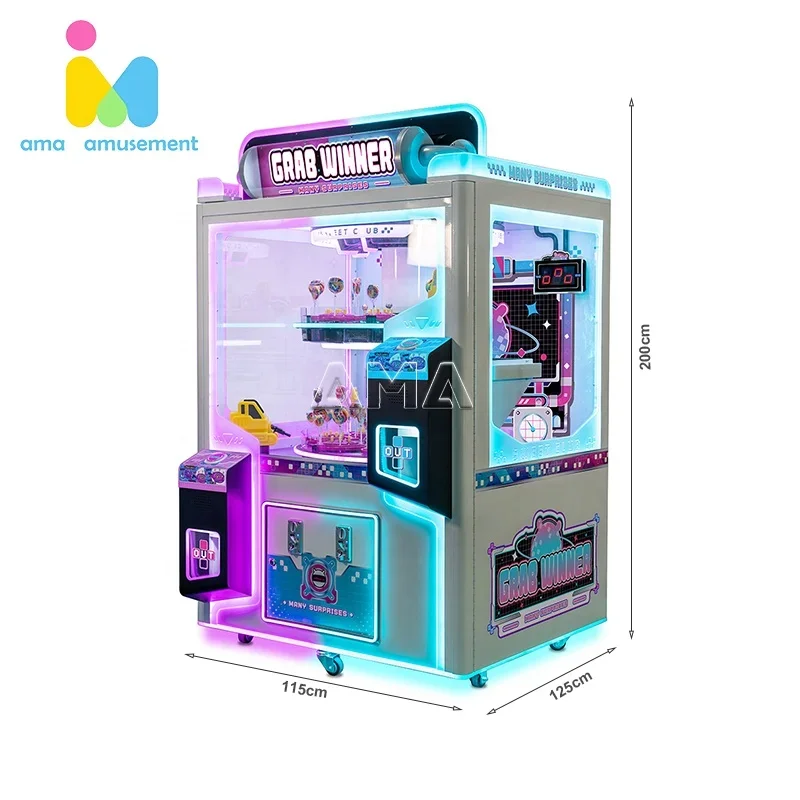 AMA New Product Coin Operated Arcade Game Machine Sweet Clip Bar Automatic Clip Prize Game Machine Claw Machine Crane